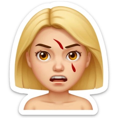woman with aggressive acne face sticker