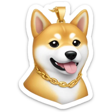 Shiba inu in a gold chain necklace  sticker