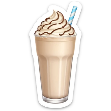 milkshake emoji with a cute face and a side swoop haircut sticker