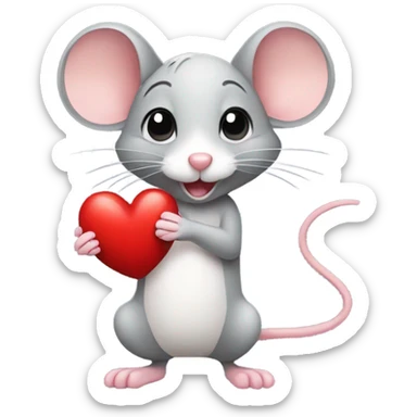 Mouse with heart sticker