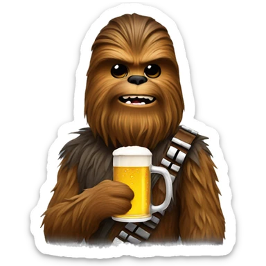 Chewbacca drinking a beer  sticker