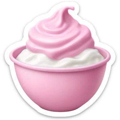 soft pink yogurt with bowl sticker