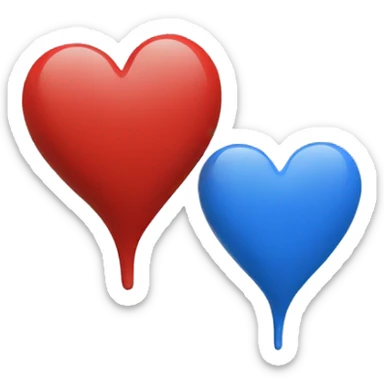 heart blue whit little red  sticker