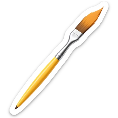 A digital paintbrush hovering in the air, drawing an incomplete emoji with smooth, sketch-like lines. Tiny sparkles and creative energy flow from the brush, giving the sense of creation. Minimalist, clean, and modern digital illustration, perfect for an empty state UI. sticker