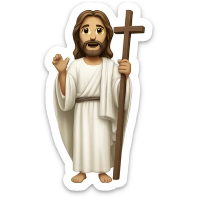 Jesus with cross sticker