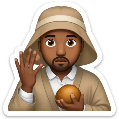 Kanye holding a yarmulka  sticker