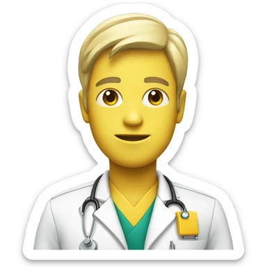 Aa yellow face with dokter uniform sticker