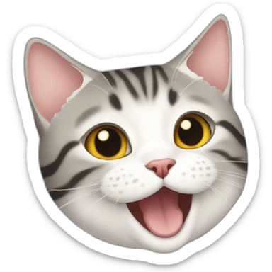 American shorthair cat with mouth open sticker
