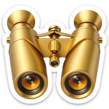 gold binoculars with BIG lenses and simple eye holes sticker