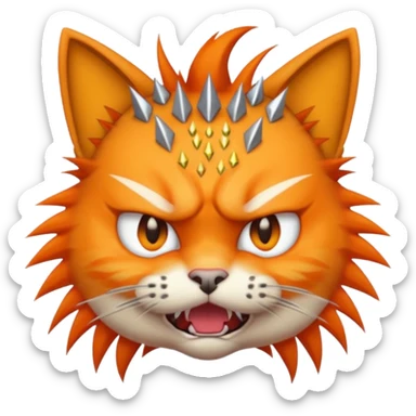 create an emoji of a punk rock cat sticker