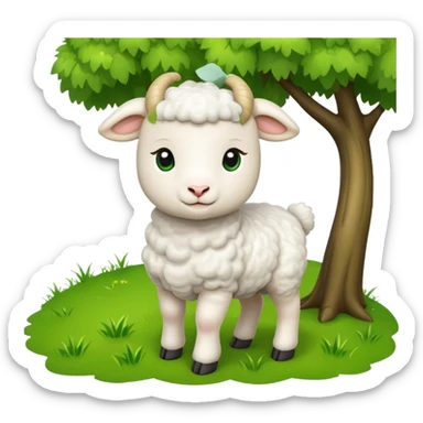 Lamb under tree sticker