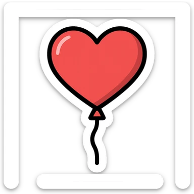 heart-shaped balloon sticker
