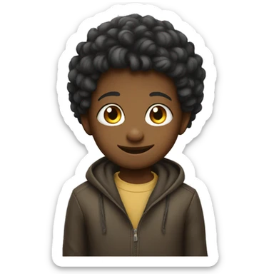 Kid with kurly ha sticker