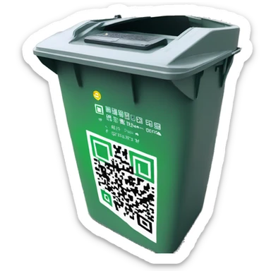 qr code on public bin sticker
