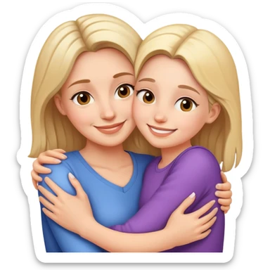 Mom with daughter love  sticker