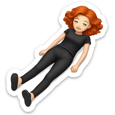 redhead girl lying on the floor sticker