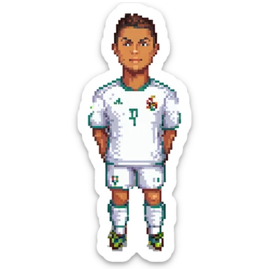 Cristiano Ronaldo iconic footballer pixel art portrait sticker