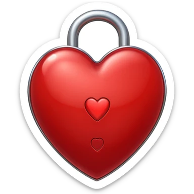 Red heart is locked sticker