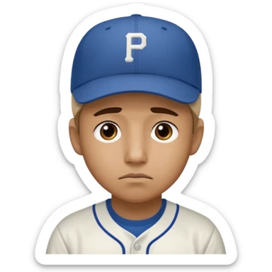Una carita triste con una gorra de base pro show i q se llame rober sticker