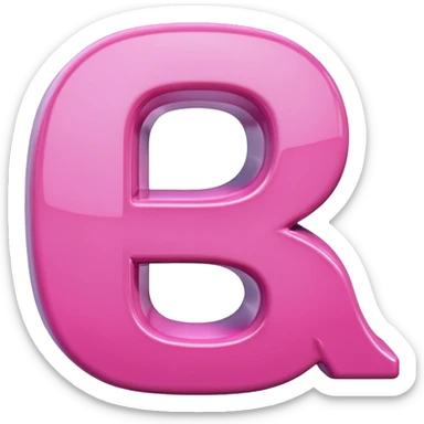 mix color pinks 3d letter p sticker