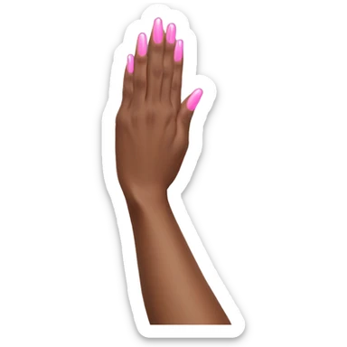 praying hands with pink long nails sticker