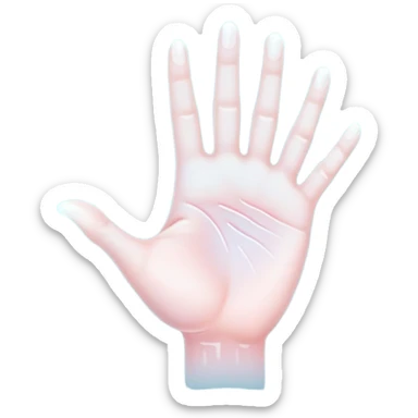  -- ethereal glowing hand palm lines-- 5 fingers reading palm 
 sticker