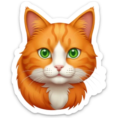 Orange cat saying bye sticker