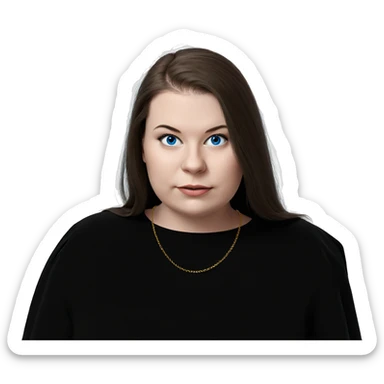 blue eyed girl in black sticker