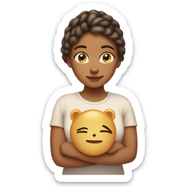 Calm girl and cozy emojis sticker