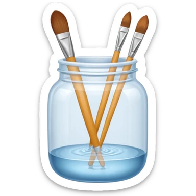 Water jar for brushes sticker