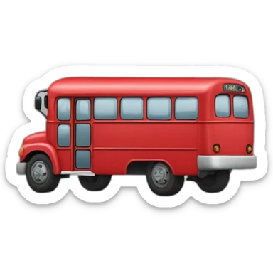 Bus rouge avec quelqu’un dedans sticker