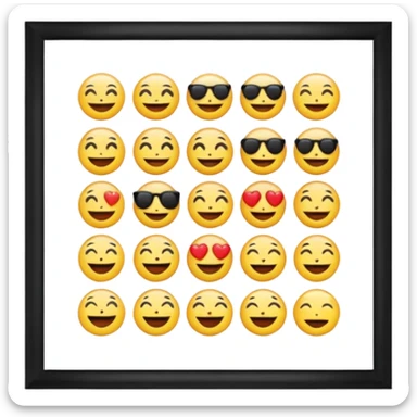 Lost média emojis joyeux noir sticker