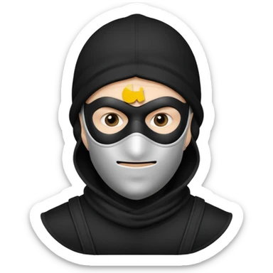 Black and white robber sticker