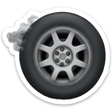 car wheel with smoke from under the tire sticker