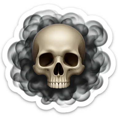 black smoke smoke with a skull in the middle sticker