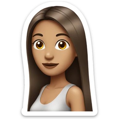 Very beautiful brunette girl with straight hair sticker