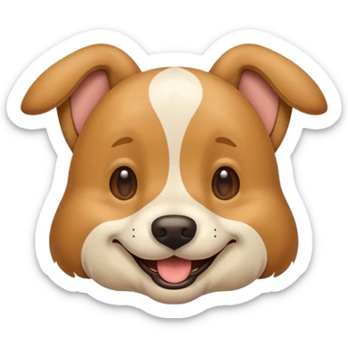 happy dog with floppy ears sticker