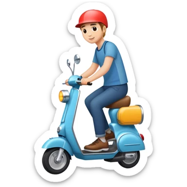 riding a scooter sticker
