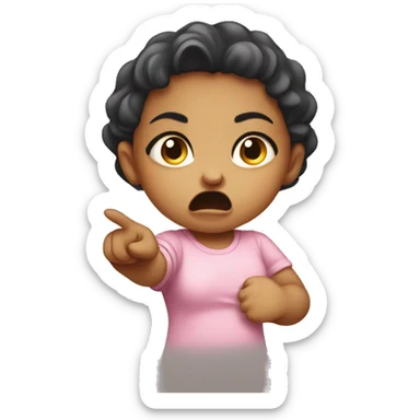 angry baby girl pointing with hand sticker