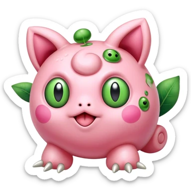 jigglypuff with frog legs sticker