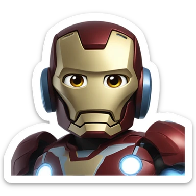 Ironman with blues eys sticker