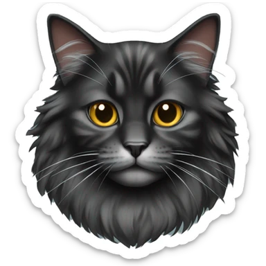 Black Maine coon cat sticker