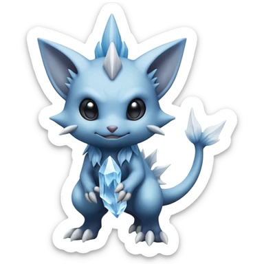 Elemental dark realistic sudo dusky mechanical frosty fairy-like fantasy epic rare Glalie-Sneasel-Togetic-Pokémon-Fakémon-hybrid-creature sticker