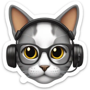 GEEK CAT GAMER HEADSET sticker