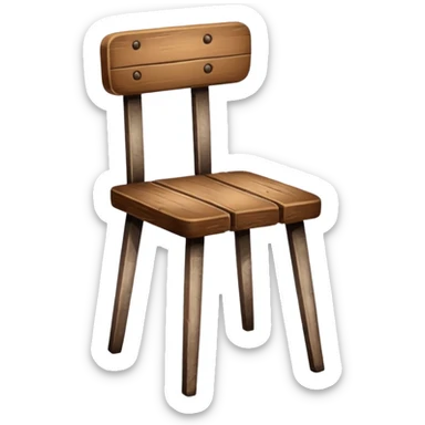 Wooden chair with only 3 legs sticker
