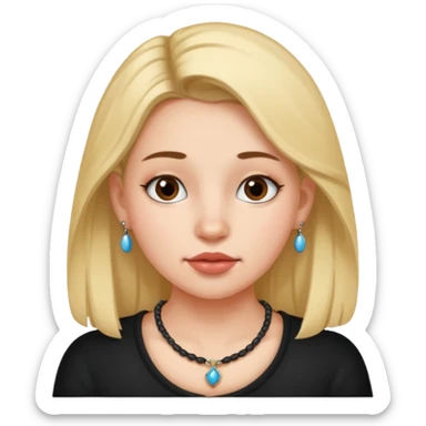 Adolescente mujer, piel clara, lunar arriba de la boca sticker