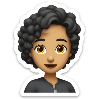 Chica rizada  morena  sticker