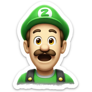 Scared Luigi sticker