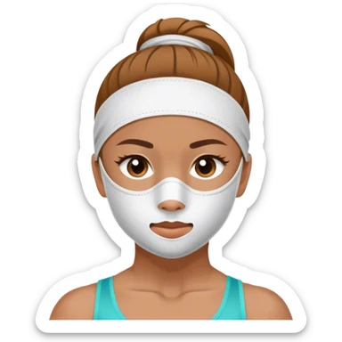 Face of a gymnast in a sports bandage sticker