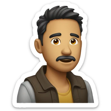 Hombre asiendo mewing sticker